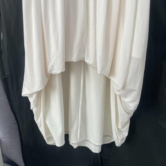 BCBGMAXAZRIA Cream White Custom Tailored Grad / Event High Low Dress Sz S - Picture 4 of 12